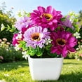 thumbnail image 2 of Clearance Artificial flowers under $5,‌Artificial Chrysanthemum Flower Gypsophila Pot Bonsai Decor Lifelike Flowers In Planter Realistic Home & Decor Perfect For Garden Wedding, 2 of 7