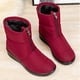 thumbnail image 4 of Botas de nieve forradas de piel Zapatos antideslizantes para exteriores Acogedoras mujeres Tallas grandes Sin cordones, 4 of 9