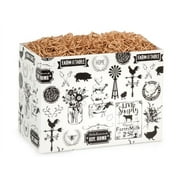 6 PK, Farmhouse Favorites Basket Boxes, Large 10.25 x 6 x 7.5" For Party, Holiday & Event Decor