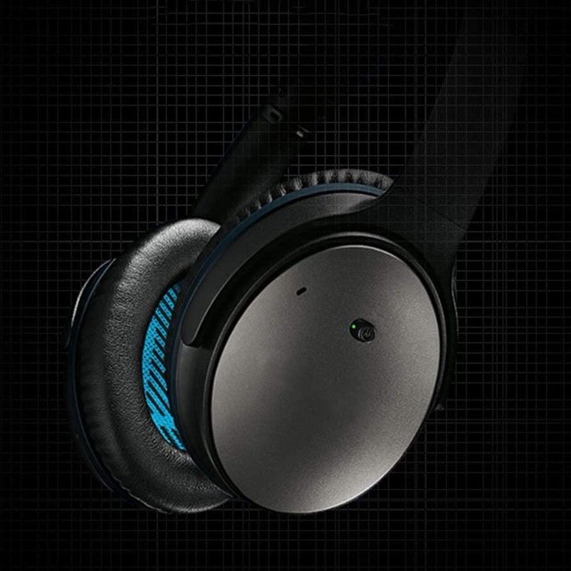 2 almohadillas de repuesto para auriculares de cuero para Bose QuietComfort (negro)