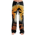 thumbnail image 2 of Halloween Pajama Pants for Women Black Witch Print Elastic Waist Comfy Lounge Pjs, 2 of 5