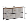 thumbnail image 2 of Dresser Storage Organizer, 5 Drawer Dresser Tower Unit for Bedroom Hallway Entryway Closets, Small Dresser Clothes Storage with Wide Sturdy Steel Frame Wood Top, 2 of 5