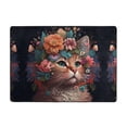 thumbnail image 7 of Area Rugs For Living Room Decor - Flower Crown Cat Soft Anti Slip Throw Washable Rugs 5x7 For Bedroom, Indoor Carpet For Bedroom Living Room 80x58In, 7 of 7