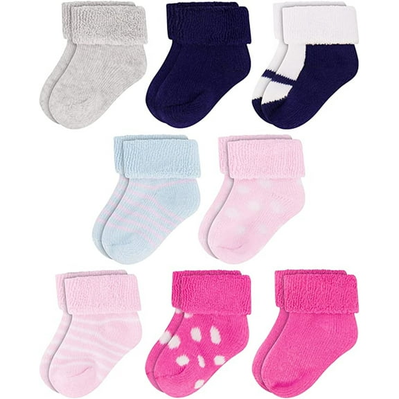 Rising Star Unisex Infant Cotton Terry Crew Baby Socks for 0-12 Months (12 Pack)