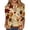 Ginger, variant on Womens 3/4 Sleeve Crew Neck T Shirt Fall Maple Leaf Print Casual Loose Fit Blouse Autumn Fashion Tops for Ladies Yellow 2XL