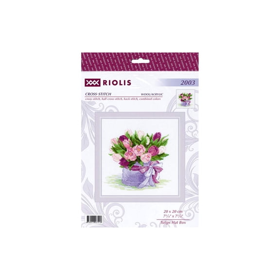Riolis Cross Stitch Kit Tulips Hat Box