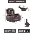 thumbnail image 3 of IDEALHOUSE Brown Living Room Chair, Power Lift Recliner, Massage, Heat, Remote, Ergonomic, Oversized, PU Leather, Plush, Sturdy, Modern, For Elderly, Bedroom, Office, TV Room, 3 of 7