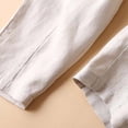 thumbnail image 3 of Mrat Women's Loose High Waisted Cotton Linen Wide Leg Capris Solid Color Pants with Pockets Hiking Pants Ladies S-294 Beige XL, 3 of 8