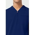 thumbnail image 2 of Cherokee Infinity Men's Partial Zip V-Neck Scrub Top with 3 Pockets Rib-Knit Side Panels IN702A, XS, Navy, 2 of 7