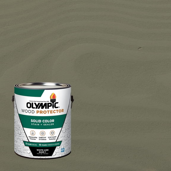 Olympic 1 Gallon SC-1060 Phoenix Fossil Exterior Solid Wood Protector Stain Plus Sealer in One
