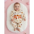 thumbnail image 6 of Jxzom Newborn Baby Girl Halloween Outfits Puff Sleeve Cotton Linen Ruffle Pumpkin Print One Piece Jumpsuit Fall Clothes, 6 of 10
