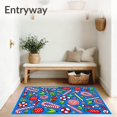 thumbnail image 3 of ODIKA 4'x6' Machine Washable Non-Slip Area Rug, Joyful Microfiber Absorbent Floor Decoration High Traffic Rug, Blue, 736793, 3 of 7