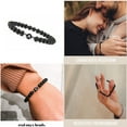 thumbnail image 2 of US Initial Bracelet 6mm Matte Black Onyx Letter Bracelet Alphabet Couple Unisex, 2 of 5