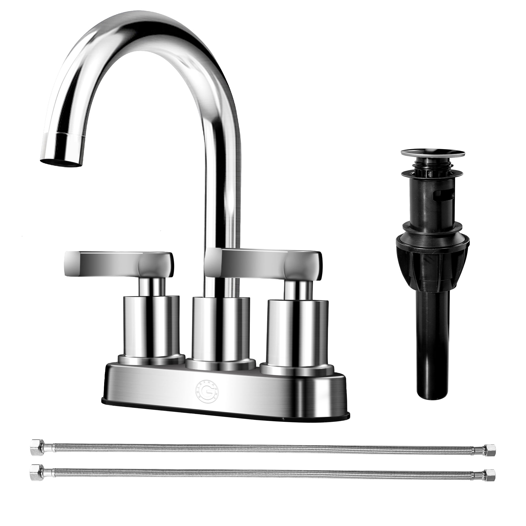 Goldenhome 4 Inch Bathroom Faucets for Sink with Pop Up Drain and Water