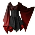 thumbnail image 1 of XDZJLR Robes pour Femmes à Manches Trompette Chemise Irlandaise avec Corset Robe Corset Rétro Gothique Traditionnelle m S, 1 of 5