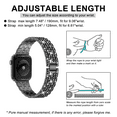 thumbnail image 4 of KONEE Stainless Steel Band Compatible with Apple Watch Series 8 7 41mm 40mm 38mm Strap Bling Bracelet Adjustable Replacement Wristband for i Watch SE Series 8 7 6 5 4 3 2 1 - Black, 4 of 8