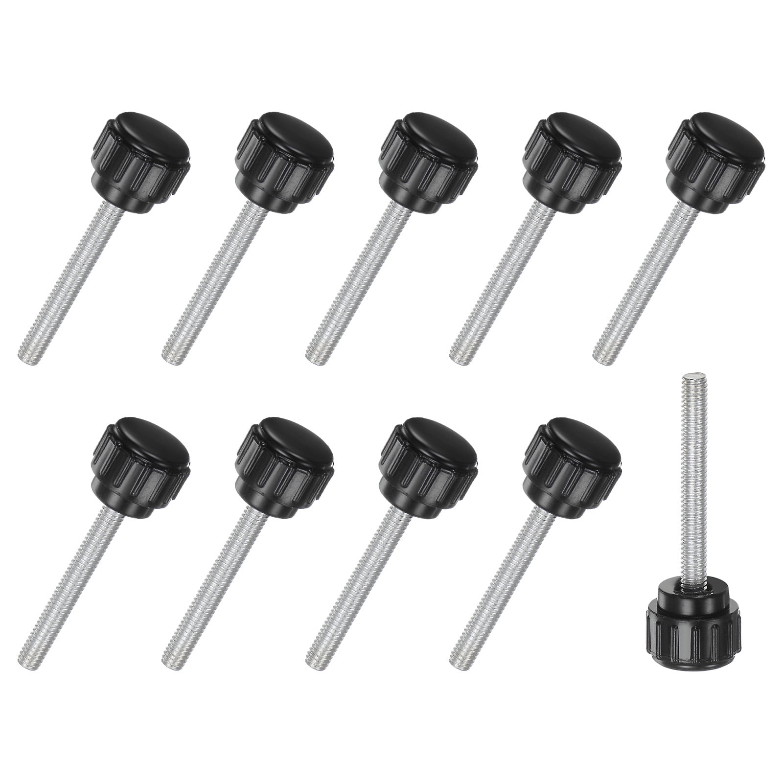 Sourcing Map 10 Piezas De Cabeza Plana Redonda Moleteada Pulgar M2.5x4 Mm De Sujeción De Mano Tornillos Roscados Pernos De Perilla Para Calibradores Vernier