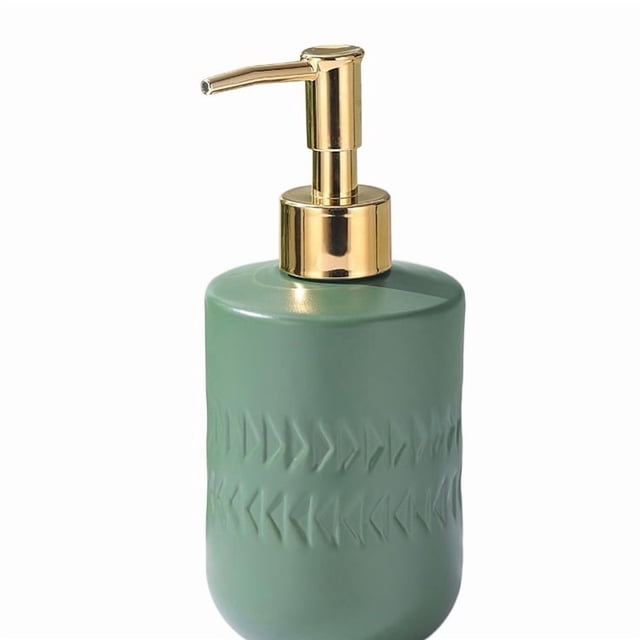 Botella desinfectante de manos de vidrio de moda verde simple - Champú tipo empuje y botella de agua for artículos de tocador de baño