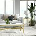 thumbnail image 4 of Evelyn&Zoe Otto 20" Wide Round Side Table with Faux Marble Shelf, Gold and Faux Marble, 4 of 7