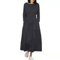 thumbnail image 1 of Gspmoly Robes d'Été, Mode pour Femmes Col Rond Ample Manches Longues Robe Mi-Mollet Unie Longue Robe Robes de Vacances pour Femmes Liquidation, 1 of 6