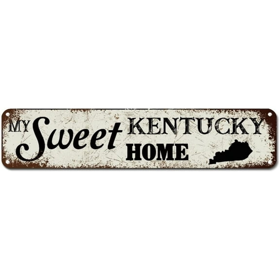 My Sweet Home Kentucky Tin Sign Kentucky State Aluminum Metal Sign State Love Metal Wall Art Home State Retro Chic Wall Decor Art for Home and Kitchen Bar Cafe Garage 4"x16"