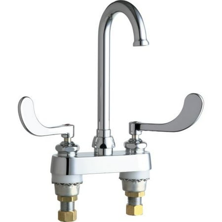 4 Wrist Blade - Chicago Faucets 895-317FCAB Commercial Grade Centerset Bathroom Faucet with Wrist Blade Handles - 4