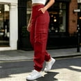 thumbnail image 2 of Noric Women Elastic Waist Cargo Jogger Pants High Rise Lightweight Outdoor Pants for Hiking Daily Street Walking Travel, 2 of 9