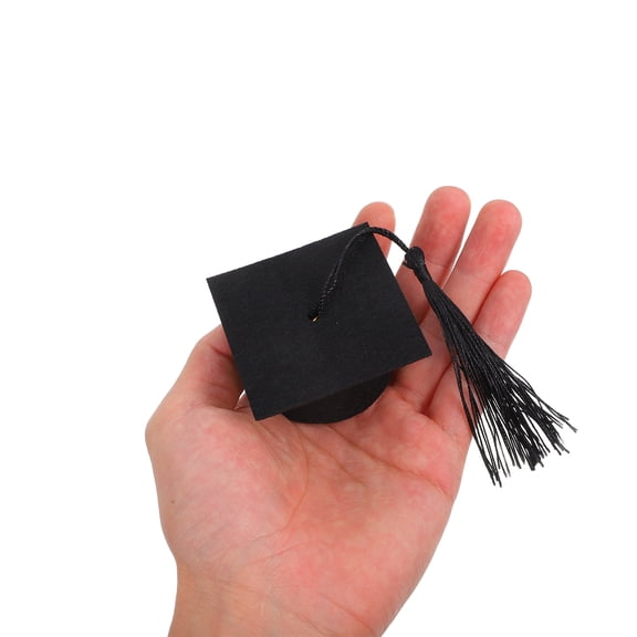 RENACLIPY Black Mini Grad Caps Non-woven DIY Decoration 20pcs Graduation Party Props 2.2×2.2×1.3in
