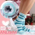 thumbnail image 4 of Anlisim Calcetines Difusos Para Mujer, Acogedores Y Esponjosos Pantuflas De Cabina De Invierno, Forro Polar Cálido, Suave, Grueso, Cómodo, Regalo, Calcetines Navideños Para El Hogar (Flamenco A (5 Par, 4 of 5
