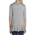 thumbnail image 4 of STARVNC Women Open Front Half Sleeve Pleated High-Low Hem Cardigan, 4 of 5