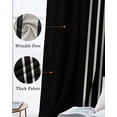 thumbnail image 3 of Black Beige Striped Blackout Curtains for Bedroom Living Room Darkening Curtains 54 Inch Long Modern Farmhouse Retro Lines Short Curtain for Small Window Treatment Insulated Grommet Drapes 42"x54"x2, 3 of 9