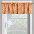 thumbnail image 2 of Ambesonne Abstract Valance Pack of 2, Floral Detailed Lines Grid, 42"X18", Peach Vermilion, 2 of 5