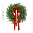 thumbnail image 2 of Christmas Wreaths Artificial Pine Wreath with Ribbon and Hanging Bells for Indoor Outdoor Door Wall Decoration Holiday Home Decor color One Size, 2 of 4