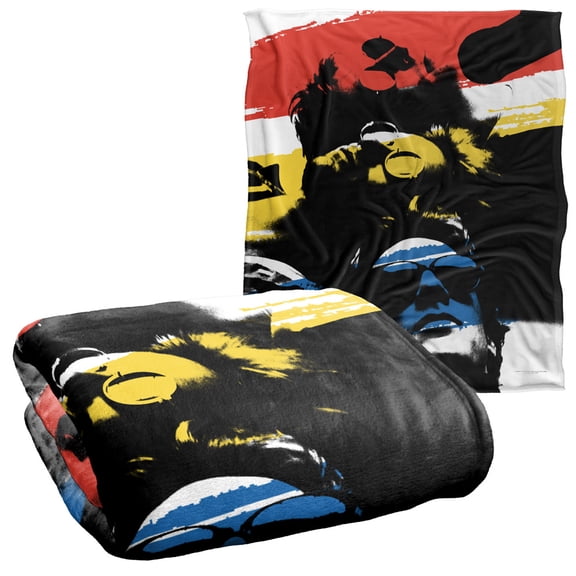 The Police Blanket, 50"x60" Stripes and Heads Silky Touch Super Soft Throw Blanket