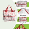 thumbnail image 4 of Garden Tool Bag,Pioneer Flower Floral Print Pattern Garden Tool Organizer,Garden Gifts,Waterproof Multi-Pocket Garden Tool Storage 11.8x5.5x11.4 Inch(Tools NOT Included), 4 of 6