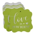 thumbnail image 3 of Inkdotpot Pack Of 50 Real Silver Foil Bracket Shape Paper Tags Love Is Sweet Wedding Favor Hang Tags, 3 of 6