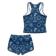 thumbnail image 5 of Xoenoiee Compass Rudder Lighthouse Print 2 Piece Tankini Swimsuits for Girls Seashell Boat Fish Athletic Bathing Suits with Pockets, Round Neck Swim Tank Top and Boy Shorts, 6-7 Years, 5 of 7