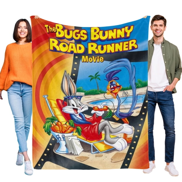 El Show de Bugs Bunny y el Correcaminos anti-pilling, suave, ligera, esponjosa y acogedora de lujo para hogar y cocina – Perfecta para niños y adultos,50X70cm