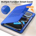 thumbnail image 4 of Dteck Luxury Business Case for iPad Pro 11 inch (M4) 2024,Mangetic Leathe Card Slots Smart Case Built-in Pencil Holder Shockproof TPU 7 Viewing Angles Stand Folio Cover,Blue, 4 of 10