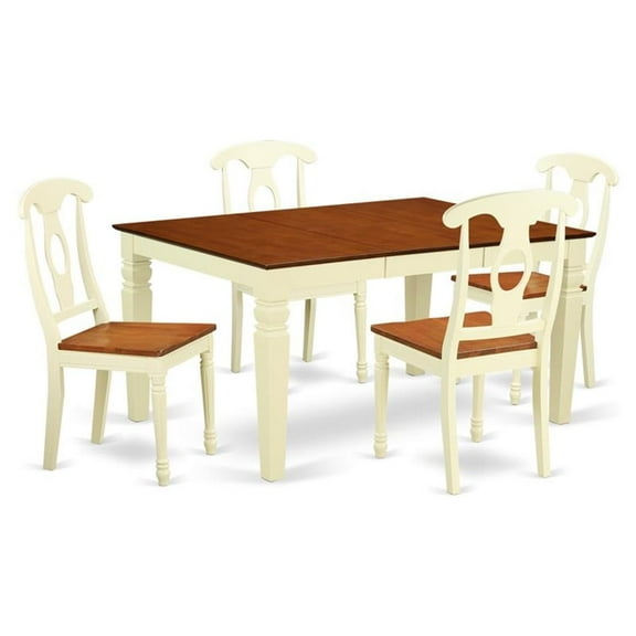 Atlin Designs 5-piece Dining Room Table Set in Buttermilk/Cherry