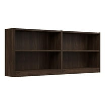 Maklaine Universal Small 2 Shelf Bookcase Set in Black Walnut - Engineered Wood