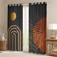 thumbnail image 2 of Homewish Geometric Stripes Circle Blackout Curtains Set of 2 (52x84 Each) for Female Men Teens,Vintage Aesthetic Window Curtains,Botanical Plants Leaves Curtains and Drapes,Breathable Home Decor, 2 of 6