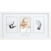 Pearhead Babyprints Newborn Handprint and Footprint Photo Frame and Clean-Touch Ink Pad, White