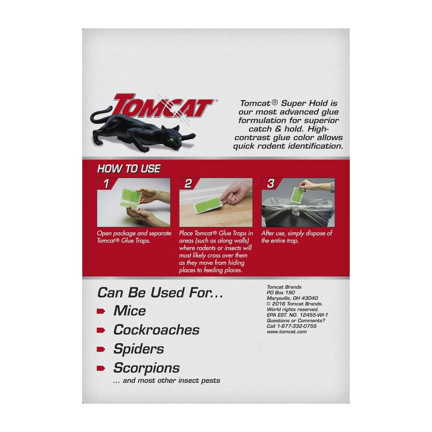 Tomcat Super Hold Glue Traps Mouse Size, 8-Pack 32 Glue Traps