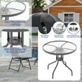 thumbnail image 6 of Soonbuy 6 Pieces Outdoor Dining Set With Umbrella, Patio Table and 4 Folding Chairs With Umbrella, Garden Patio Furniture Set With Umbrellas, Tempered Glass Top Dining Table, 6 of 8