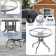 thumbnail image 5 of Set de Comedor de Bar para Exterior de 6 Piezas – Mesa de Vidrio Templado – 4 Sillas Plegables y Loveseat – Incluye Sombrilla – Jardín, Terraza y Piscina, 5 of 8