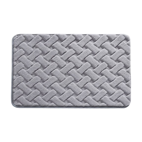 JeashCHAT Bathroom Rug Non-Slip Super Soft and Water Absorbent Bath Mat for Bathroom, Fluffy Plush Bath Rug for Bathroom Floor, Tub and Shower, 16" x 24", Gray