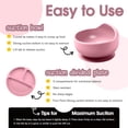 thumbnail image 4 of SUSWIM Baby Led Weaning Supplies, 5 Piece BPA-Free Silicone Feeding Set, Silicone Suction Bowl, Forks & Spoons, Bib, Develops Self Feeding Skills, Dishwasher Safe, for 6+ Months (Pink), 4 of 5