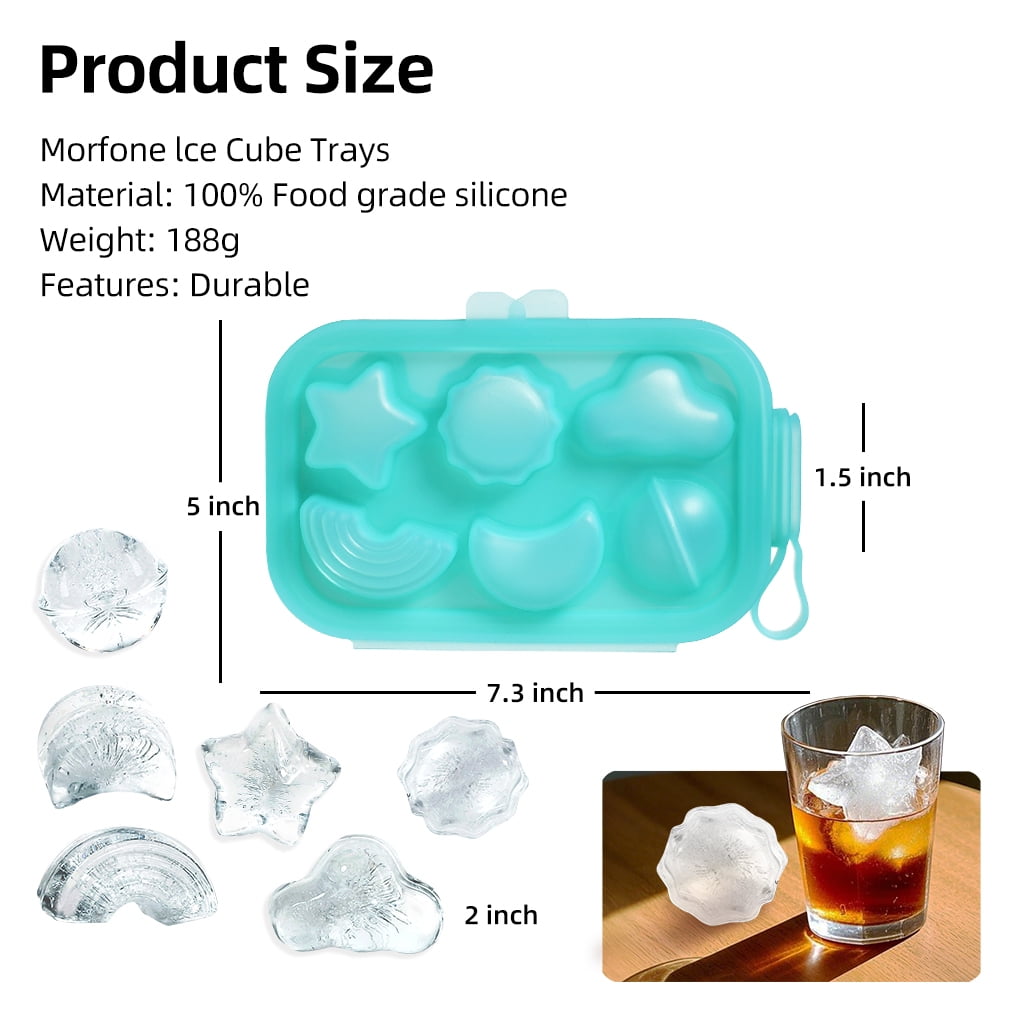 Meeyar Cloud Ice Cube Tray Maker, Spout Style Water Filling Silicone Ice Cube Mold for Freezer 1PC