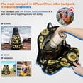thumbnail image 5 of Soda Candy Mesh Backpack Heavy Duty See Through School Backpacks Transparent Bookbag Semi-Transparent Net Book Bags for Beach, Work, Black Sunflower, 5 of 6